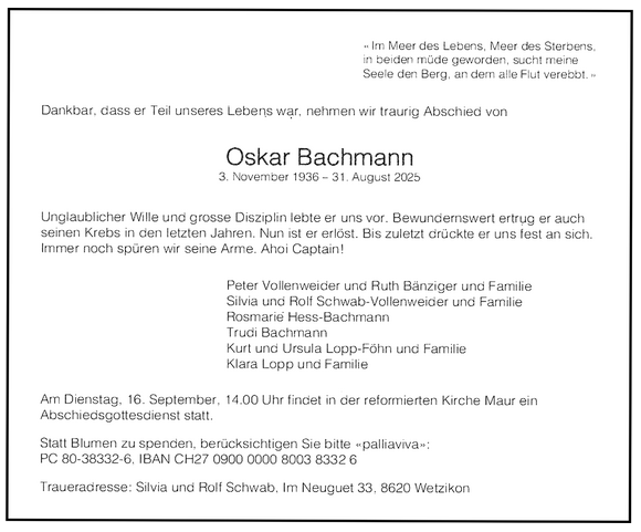 Bachmann Oskar Kapitän